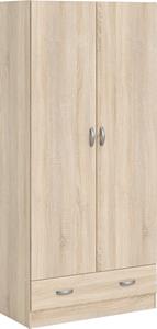 Home affaire Kinderkleiderschrank, Mit viel Stauraum, graue Stangengriffe, Gr. ca. 170,4 x 79,4 x 35,7 cm