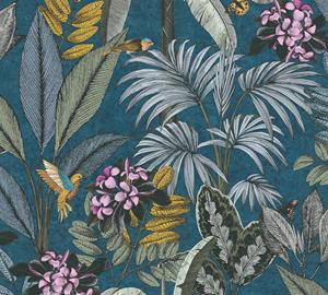 A.S. Création Vliestapete PintWalls, 387383, Retro, Vintage, 10.05 x 0.53 m, Blau