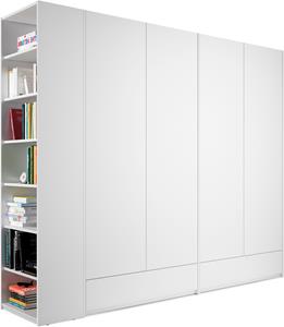 Müller Small Living Kleiderschrank Modular Plus Variante 4, inklusive 2 geräumiger Schubladen, Anbauregal wahlweise links oder rechts montierbar