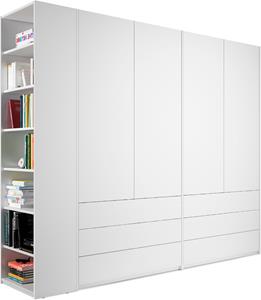 Müller Small Living Kleiderschrank Modular Plus Variante 4, inklusive 6 geräumiger Schubladen, Anbauregal wahlweise links oder rechts montierbar