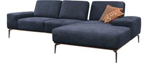 W.Schillig Ecksofa run, mit elegantem Holzsockel, Füße in Schwarz pulverbeschichtet, Breite 279 cm