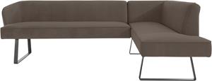 exxpo - sofa fashion Hoekbank Americano met opstaande naad en metalen poten, bekleding in verschillende kwaliteiten