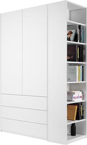 Müller Small Living Kleiderschrank Modular Plus Variante 1, inklusive 3 geräumigen Schubladen, Anbauregal wahlweise links oder rechts montierbar