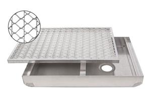 Fußmatte ACO Abtrittrost Streckmetall Fußabtreter + Emco ALU Bodenwanne Schuhabstreifer Abstreifer Wanne, ACO Severin Ahlmann GmbH & Co. KG, rechteckig, Höhe: 80 mm, für den Au&s