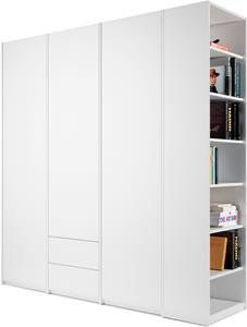 Müller Small Living Kleiderschrank Modular Plus Variante 3, inklusive 2 geräumigen Schubladen, Anbauregal wahlweise links oder rechts montierbar