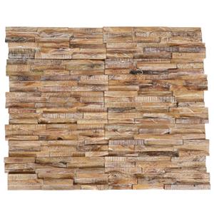 10 st Wandbekledingspanelen 3D 1,01 m massief teakhout