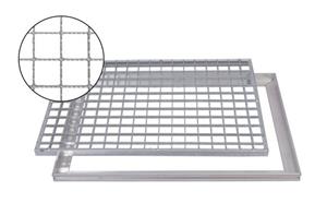 Xanie.EU Fußmatte »Gleitschutz Gitterrost 100x50cm Maschenrost 30/30 mit ACO ALU Einbaurahmen Zarge Schuhabstreifer«, , rechteckig, Höhe 26 mm, geeignet für den Innenbereich