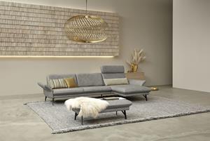 Himolla Ecksofa 1928, (Sofa mit oder ohne Hocker auswählen), mit Hocker, Füße anthrazit