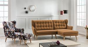 Leonique Ecksofa Louanne, mit Holzfüßen