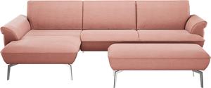 Himolla Ecksofa  9900, (mit Hocker), Recamiere rechts o. links, Füße Aluminium, mit Hocker