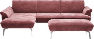 Himolla Ecksofa  9900, (mit Hocker), Recamiere rechts o. links, Füße Aluminium, mit Hocker