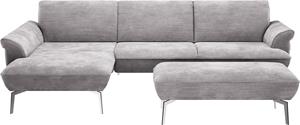 Himolla Ecksofa  9900, (mit Hocker), Recamiere rechts o. links, Füße Aluminium, mit Hocker