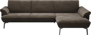 Himolla Ecksofa  9900, (mit Hocker), Recamiere rechts o. links, Füße anthrazit, mit Hocker