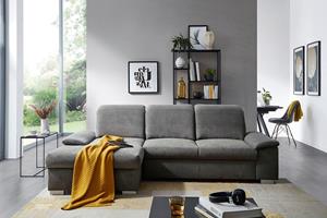 Calizza Interiors Ecksofa Moli I, mit Bettkasten, Schlaffunktion, Kopfteilverstellung und Sitztiefenverstellung