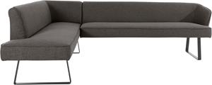 exxpo - sofa fashion Hoekbank Americano met opstaande naad en metalen poten, bekleding in verschillende kwaliteiten