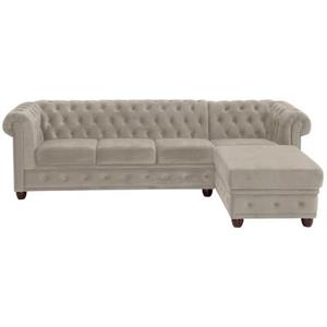 Home affaire Ecksofa New Castle, mit hochwertiger Knopfheftung in Chesterfield-Design, B/T/H: 255(171/72