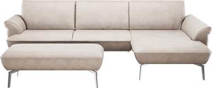 Himolla Ecksofa  9900, (mit Hocker), Recamiere rechts o. links, Füße Aluminium, mit Hocker