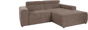 DOMO collection Hoekbank Brandon kleine versie BxDxH: 214x100x80 cm Met verstelbare hoofdsteun, ook in leer en cord, L-model