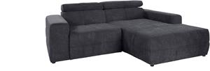 DOMO collection Hoekbank Brandon kleine versie BxDxH: 214x100x80 cm Met verstelbare hoofdsteun, ook in leer en cord, L-model