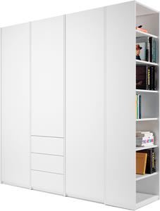 Müller Small Living Kleiderschrank Modular Plus Variante 3, inklusive 3 geräumigen Schubladen, Anbauregal wahlweise links oder rechts montierbar