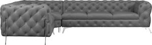 Leonique Chesterfield-bank Amaury L-vorm grote hoekbank, chesterfield-look, breedte 323 cm, kleur van de poten ter keuze