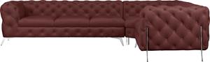 Leonique Ecksofa Amaury, großes Ecksofa, mit aufwändiger Kopfheftung in moderner Optik, Breite 323 cm, Fußfarbe wählbar