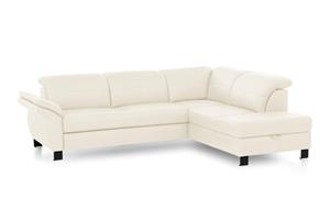 Exxpo - Sofa Fashion Ecksofa, inklusive Kopfteilverstellung,wahlweise Bettfunktion und Bettkasten, eleganter schwarzer Fuß