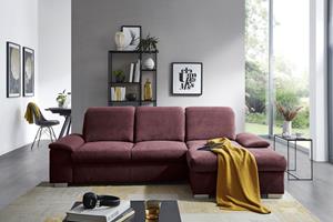 Calizza Interiors Ecksofa Moli I, mit Bettkasten, Schlaffunktion, Kopfteilverstellung und Sitztiefenverstellung