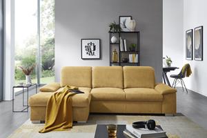 Calizza Interiors Ecksofa Moli I, mit Bettkasten, Schlaffunktion, Kopfteilverstellung und Sitztiefenverstellung