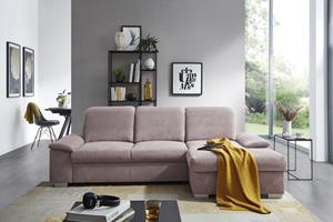 Calizza Interiors Ecksofa Moli I, mit Bettkasten, Schlaffunktion, Kopfteilverstellung und Sitztiefenverstellung