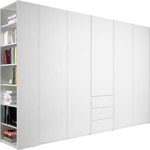 Müller Small Living Drehtürenschrank Modular Plus Variante 9, inklusive drei kleinen Schubladen im Mittelelement, Anbauregal wahlweise rechts oder links montierbar