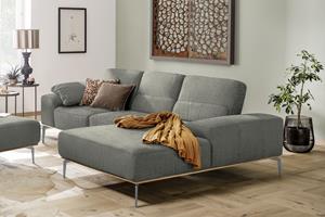 W.Schillig Ecksofa run, mit elegantem Holzsockel, Füße in Silber matt, Breite 279 cm