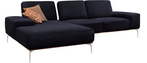W.Schillig Ecksofa run, mit elegantem Holzsockel, Füße in Chrom glänzend, Breite 279 cm