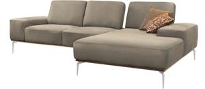 W.Schillig Ecksofa run, mit elegantem Holzsockel, Füße in Chrom glänzend, Breite 279 cm