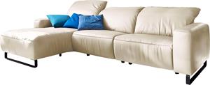 Premium Collection By Home Affaire Ecksofa Juist, mit Kopfteilverstellung und schwarzen Metallkufen; wahlweise mit motorischer Relaxfunktion