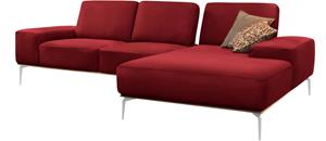 W.Schillig Ecksofa run, mit elegantem Holzsockel, Füße in Chrom glänzend, Breite 279 cm