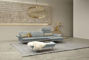 Himolla Ecksofa 1928, (Sofa mit oder ohne Hocker auswählen), mit Hocker, Füße Edelstahloptik