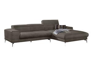 W.Schillig Ecksofa piedroo, inklusive Kopfteilverstellung, wahlweise mit Sitztiefenverstellung, Breite 303 cm, Füße in Chrom glänzend