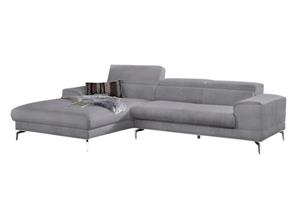 W.Schillig Ecksofa piedroo, inklusive Kopfteilverstellung, wahlweise mit Sitztiefenverstellung, Breite 303 cm, Füße in Chrom glänzend