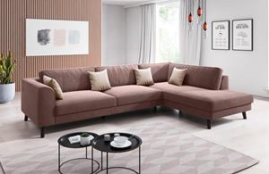 Inosign Ecksofa Laurentia, mit 4 Zierkissen, Ottomane links oder rechts bestellbar
