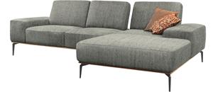 W.Schillig Ecksofa run, mit elegantem Holzsockel, Füße in Schwarz pulverbeschichtet, Breite 279 cm