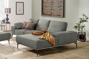 W.Schillig Ecksofa run, mit elegantem Holzsockel, Füße in Bronze pulverbeschichtet, Breite 279 cm