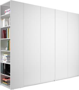 Müller Small Living Kleiderschrank Modular Plus Variante 4, innen jeweils mit durchgehendem Boden, Anbauregal wahlweise links oder rechts montierbar