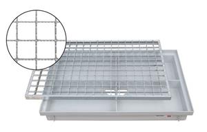 Xanie.EU Fußmatte »Gleitschutz Gitterrost 60x40cm MW 30/30 mit ACO Bodenwanne Vario Light Schuhabtreter Fußmatte«, , rechteckig, Höhe 75 mm, einfache Montage für Selbs