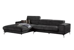 W.Schillig Ecksofa piedroo, inklusive Kopfteilverstellung, wahlweise mit Sitztiefenverstellung, Breite 303 cm, Füße in Chrom glänzend