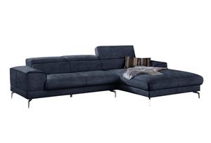 W.Schillig Ecksofa piedroo, inklusive Kopfteilverstellung, wahlweise mit Sitztiefenverstellung, Breite 303 cm, Füße in Chrom glänzend
