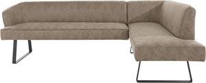 exxpo - sofa fashion Hoekbank Americano met opstaande naad en metalen poten, bekleding in verschillende kwaliteiten