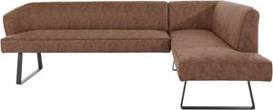 exxpo - sofa fashion Hoekbank Americano met opstaande naad en metalen poten, bekleding in verschillende kwaliteiten