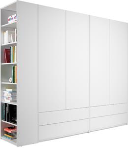 Müller Small Living Kleiderschrank Modular Plus Variante 4, inklusive 4 geräumiger Schubladen, Anbauregal wahlweise links oder rechts montierbar