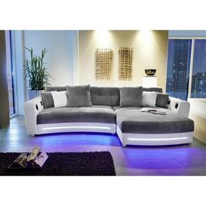 Jockenhöfer Gruppe Ecksofa, inklusive RGB-LED-Beleuchtung und Bluetooth-Soundsystem, Recamiere links oder rechts montierbar, inklusive loser Rücken- und Zierkissen, frei im Raum stellbar